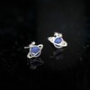 Cute Blue Planets Cartilage Piercing Tiny CZ Stud Earrings 925