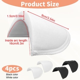 2 Pairs Shoulder Pads without Sewing Thickness 1.5cm Anti-Slip Detachable Foam Shoulder Pads Breathable Sponge Shoulder Pads for Women Clothes Men Suit Blazer Coat Clothing T-Shirt (White,Black)