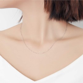 FANCIME Pt950 Platinum Round Red Bean Chain, 0.04 inch (1.0 mm) Wide, Azuki Chain Necklace, Women's, Gift Wrapping, Birthday, Anniversary, Christmas, White Day, Return, Gift, 15.7 - 17.7 inches (40 -