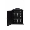 Wooden World Wooden Key Cabinet with Door and 6 Hooks