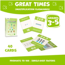 Great Times Multiplication Flash Cards - Master Grouping, Division, and Times Tables - Fun Math Learning for Elementary Students and Adults - Educational Resource for Skill Building by Tang Math Games