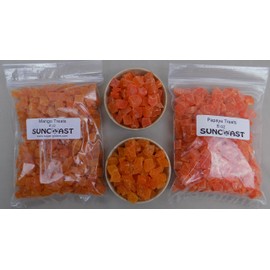 SunCoast Sugar Gliders Diced Mango 8 oz. + Diced Papaya 8 oz. (1 pound total)