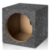 Facmogu 10in Gray Carpet Unloaded Box, Vented Speaker Enclosure with