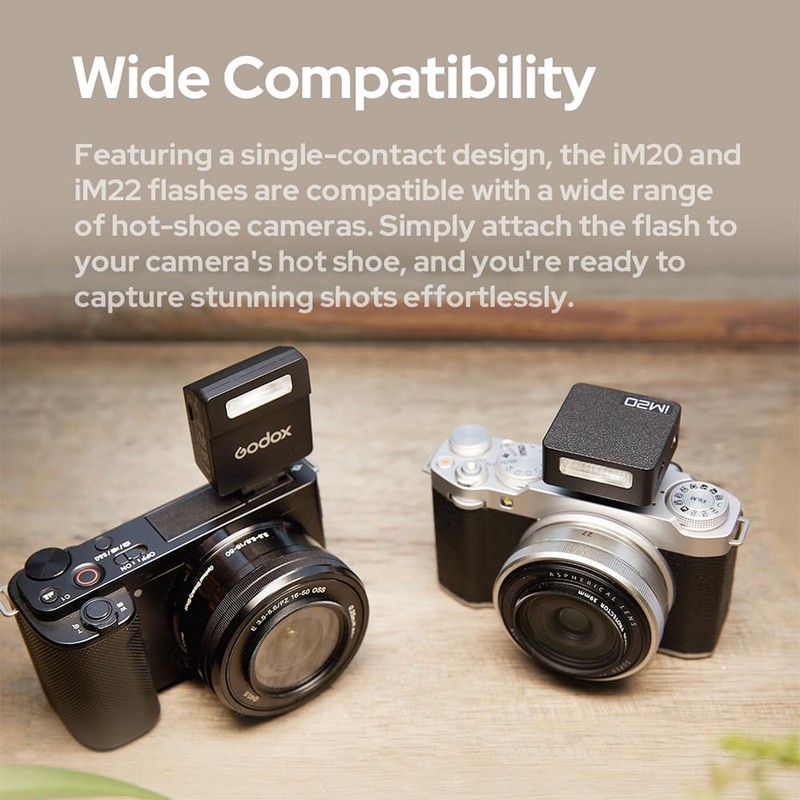 Godox iM20 Mini Flash for Canon, Sony, Fuji, Nikon, Panasonic,