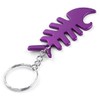 Komonee Fish Bone Purple Bottle Opener Key Chain Metal Dead