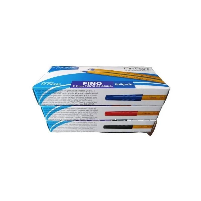 3 Cajas De Lapiceros Pinpoint (1 Azul, 1 Negra Y