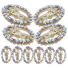 Mikinona 12 Pcs Nail Art Supplies Holographic Silver Nail Charms Cross Cute Glitter Gold Rhinestones Accessories for Shape Nail Decor Nail Art Charms Decorative Nail Charm Metal