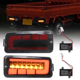 Syncnika 2pcs LED Tail Lamp Hijet Truck Jumbo S500/S510 Series Waterproof Genuine Replacement LED Sequential Turn Signal Hifra Protection LED Tail Light Black & Red