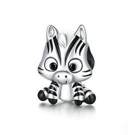 MEETCCY Lovely Animal Charm Beads, 925 Sterling Silver Charm Love Pets Dog Monkey Giraffe Koala Cash Cow Pendant for Women Bracelets Christmas Charms S925, S925