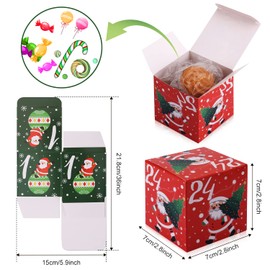 DIY Christmas 24 Days Countdown Advent Calendar 2023, 24pcs Christmas Cardboard Treasure Boxes Make & Fill Your Own Advent Calendar Gift Box for Xmas Party, Holiday Present Decoration