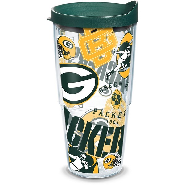 Tervis Made in USA Double Walled NFL Green Bay Packers Insulated Tumbler Cup Keeps Drinks Cold & Hot, 24oz, All Over