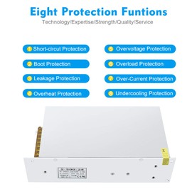 inShareplus 24V 20.83A 500W, DC Universal Regulated Switching Power Supply, 100-240V AC to DC 24 Volt LED Driver, Converter, Transformer for LED Strip Light, CCTV, Computer Project, 3D Printer