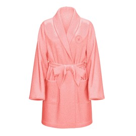 Victoria's Secret Short Cozy Robe Color Pink Logo New (US, Alpha, X-Small, Small, Regular, Regular, Pink Logo)