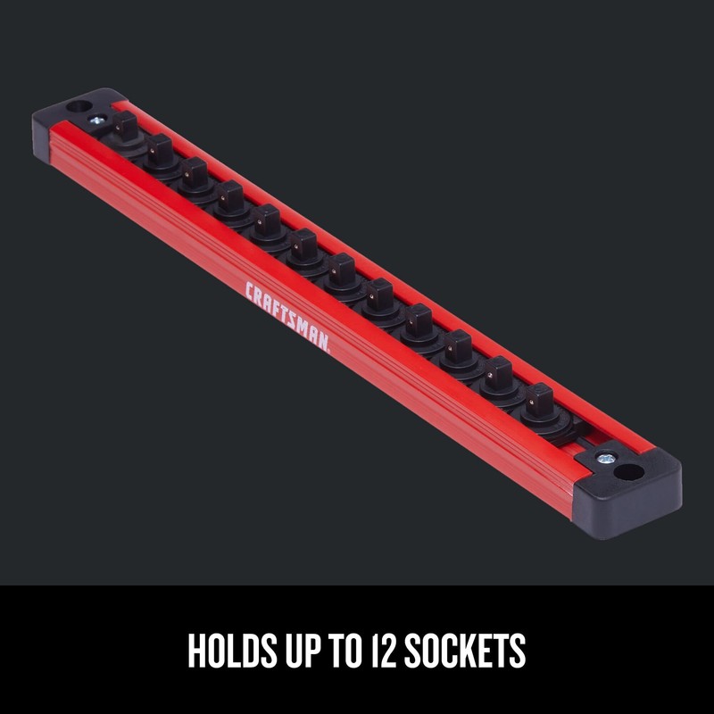 CRAFTSMAN Magnetic Socket Rail Holder, Tool Tray Storage Organizer, 1/4