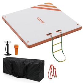 Inflatable Floating Dock, 10ft 8ft 12ft Inflatable Dock Platform, Non-Slip Floating Water Raft Platform with Portable Carrying Bag & Detachable Ladder, Lake Floats for Adults