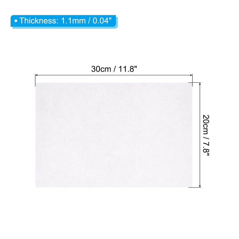 PATIKIL Soft Felt Sheets Glitter Fiber Craft Sheets White 11.8