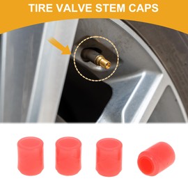 Partuto 4 Pcs Fish Pattern Fluorescent Tire Valve Stem Caps for Car Truck Motorbike Bicycle Tyre Valve Dust Covers Decorative Polystyrene Red 8x17mm