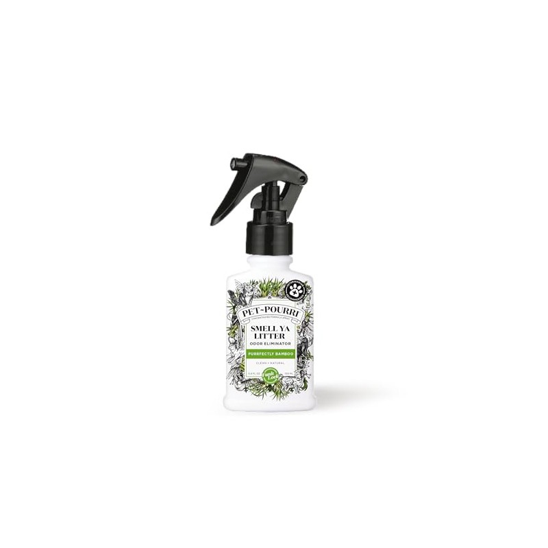 Pet-Pourri Smell Ya Litter Box Odor Freshener Spray, Purrfectly Bamboo,