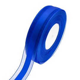ATRBB 50 Yards 1 Inch Wide Satin Ribbon with Organza Edge for Wedding Gifts Wrapping DIY Bows and Craft (Royal Blue)