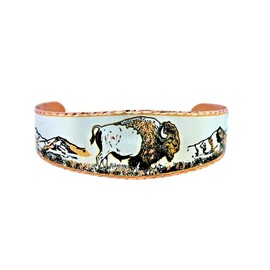 Artisan Handcrafted Buffalo Bracelets for Unisex, Open-Ended Copper Cuff, Western and Southwest Bison Bracelets, Buffalo Jewelry Gifts for Buffalo Lovers