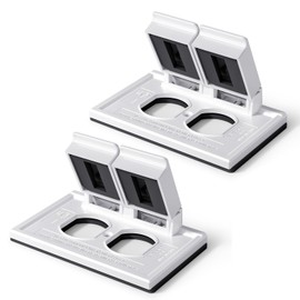 ELEGRP Horizontal Outdoor Cover for Duplex Receptacles, 2-Hole Weatherproof Wall Plate, Outdoor Electrical Outlet Cover, Standard Size 1-Gang 4.55” x 3.02”, Thermoplastic, 2 Pack, White