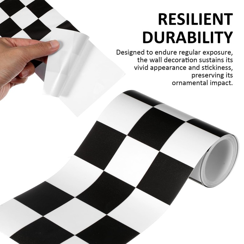 Garneck Checkered Bulletin Board Borders - Checkered Flag Trim for