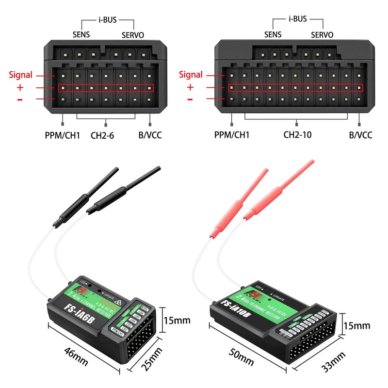 FLYSKY FS-i6X 10 Channel Transmitter and FS-iA6B Receiver, 2.4GHz RC