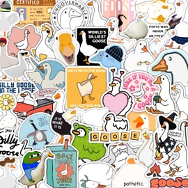 BulbaCraft 100Pcs Silly Goose Stickers for Water Bottle and Laptop - Funny Goose Party Supplies & Decorations, Goose Themed Gifts, Goose Stuff, Gifts for Women & Men
