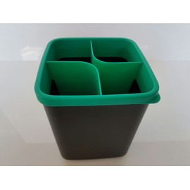 Tupperware Neo 4 Compartment Divided Storage Kitchen Tidy Pot Black Turquoise (high)