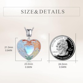 CRMAD Autism Awareness Necklace Sterling Silver Autism Puzzle Piece Moonstone Pendant Necklace ASD Autism Jewelry For Women Inspirational Autism Awareness Gifts