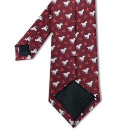 KOOELLE Men's Horseshoe Jacquard Tie Horse Racing Festival Tie Festival Party Burgundy Ties For Men 3.15 inches (8 cm)