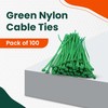 Home.smart 100 x Green Nylon Cable Ties 300 x 4.8mm