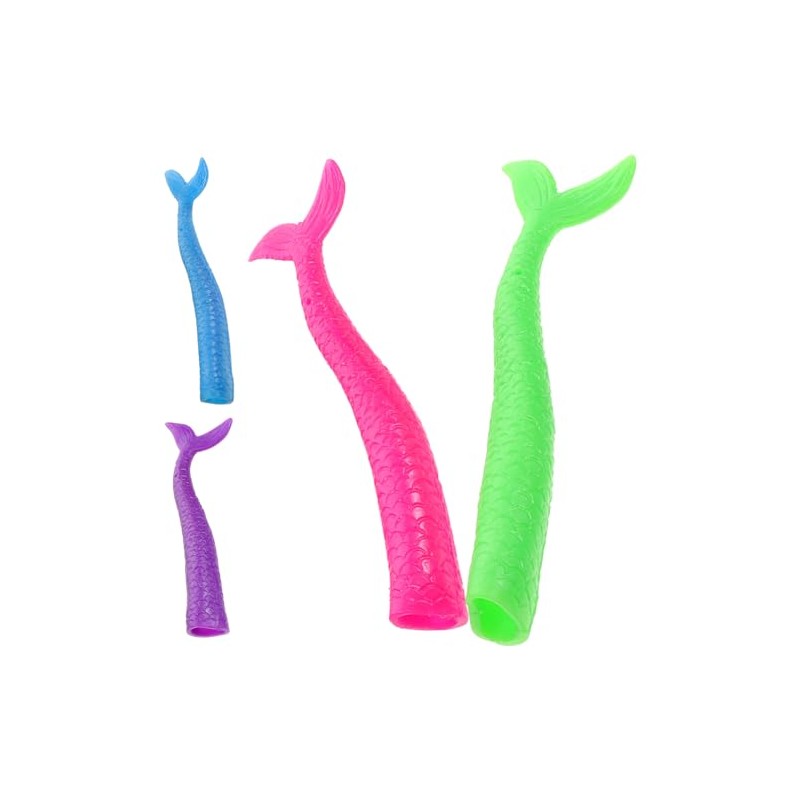HONMEET 4 Pcs Mermaid Finger Puppets Soft Mermaid Tail Toddlers