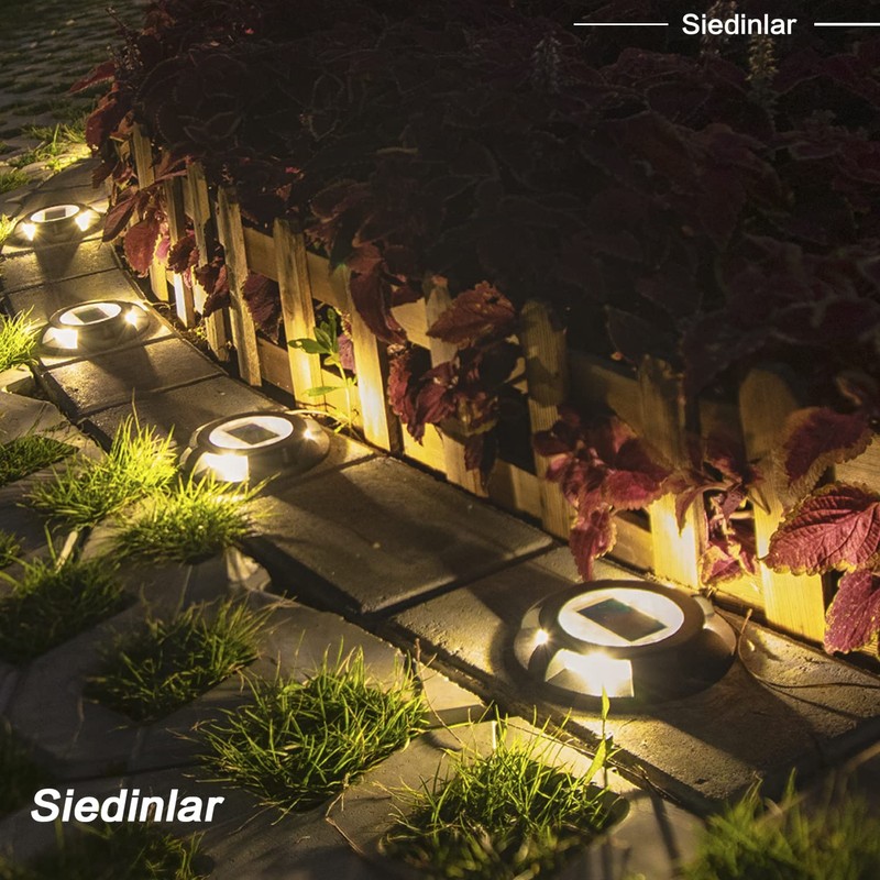 SIEDiNLAR Solar Deck Lights Driveway Dock LED Light Solar Powered