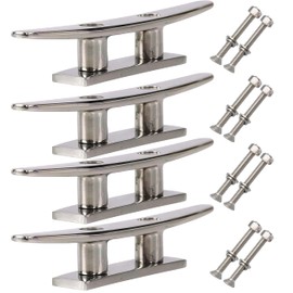 Boat Cleat Stainless Steel Marine Cleat 6 inch Dock Cleat Boat Rope Tie Cleat Marine Deck Cleat 4 Pack