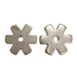 AJ Tack Stainless Steel Spur Rowels Stainless Steel Squared 6pt 1 1/4"