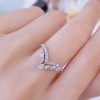 Fashion V-shaped crown ring Princess Engagement Promise Ring Sparkling Wishbone