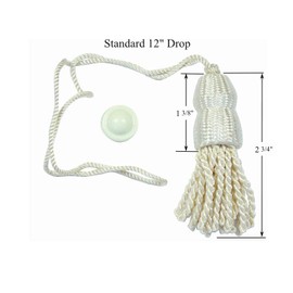 Roller Window Shade 3" Double Cap Shade Tassel & Higbee Screw Button - Cream