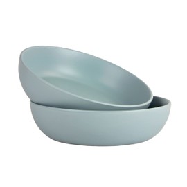 10 Strawberry Street Wazee Matte 9"/48oz Serving Bowl, Set of 2, Mineral Blue