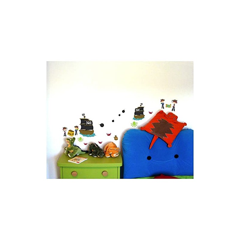 19-Piece Pirate Set with Pirate Ship / Treasure MAP Wall