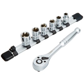 Tone Socket Wrench Set (6 Angles with Holder) SHCH3080 Insertion Angle 0.3 inches (9.5 mm) (3/8 inch), 7 Pieces