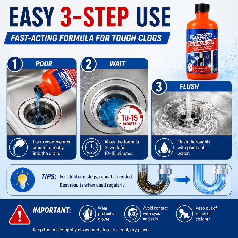 Drain Clog Remover, Liquid Plumber Drain Cleaner, Sink Cleaner, Pipe