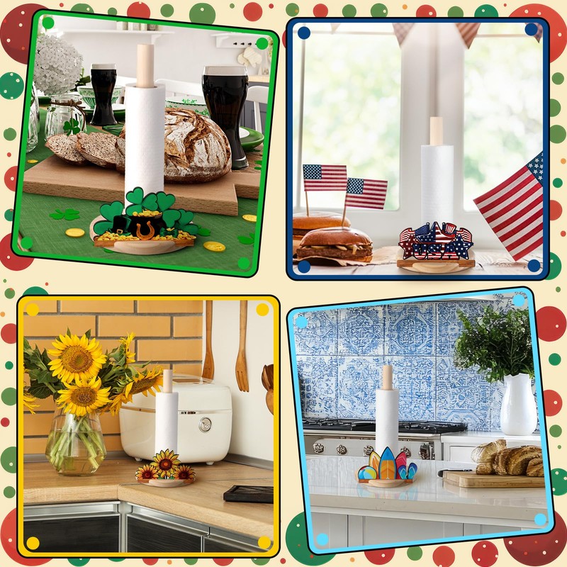 GlikCeil 18 Pcs Interchangeable Paper Towel Holder Summer Kitchen Decor