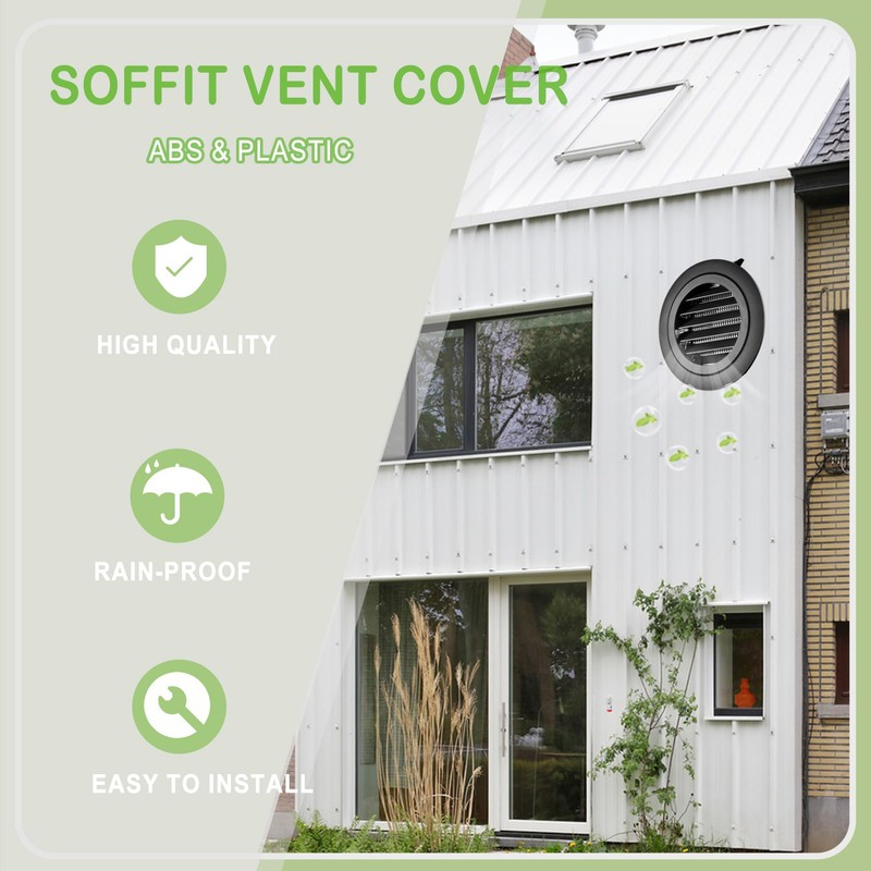 3 Inch Black Soffit Vent Covers, FocuVenHom Plastic Round Air