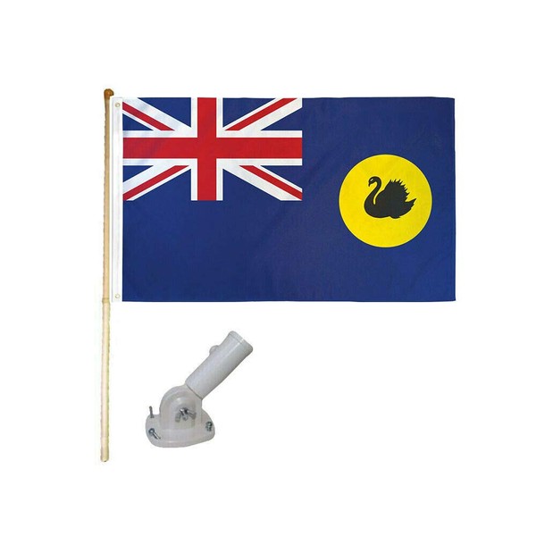 Ant Enterprises 5' Wooden Flag Pole Kit Nylon White Bracket