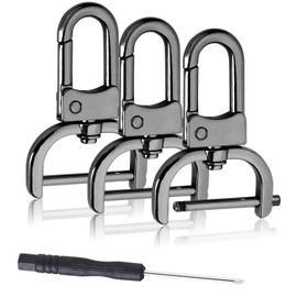 6 Pack 1 Inch Detachable Snap Hook Swivel Clasp, Metal Lobster Claw Clips Clasp with Screwdriver for Replacement Purse Keychain Hardware, Keyring Clip, Pets Collar Accessories (Black)