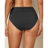 Tempt Me Women Black Mid Rise Bikini Bottoms Full Coverage