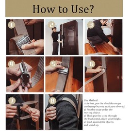 YELIKIT Carrying Straps Moving 1 Person Carry Strap Furniture Belt Transport Belt Lifting Strap Furniture Carry Straps with Adjustable Length Carry Strap for Household Appliances Items Mattresses (270