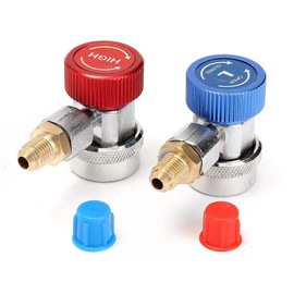 Hsthe Sea Adjustable R134A Quick Coupler Fittings High-Low Connector, AC R134A Adapter, 1/4 inch SAE HVAC Fittings, HVAC Freon Manifold Gauge Hose Connector Kit