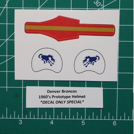 1960's Denver Broncos Prototype DIECUT Gumball Football Helmets *DECAL ONLY*